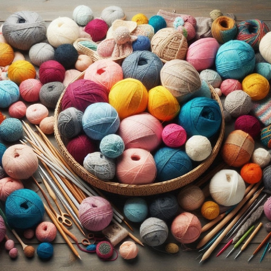 balls of colourful yarn