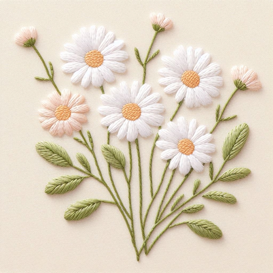 daisy embroidery