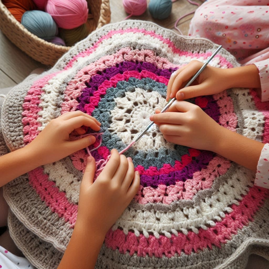 kids crocheting