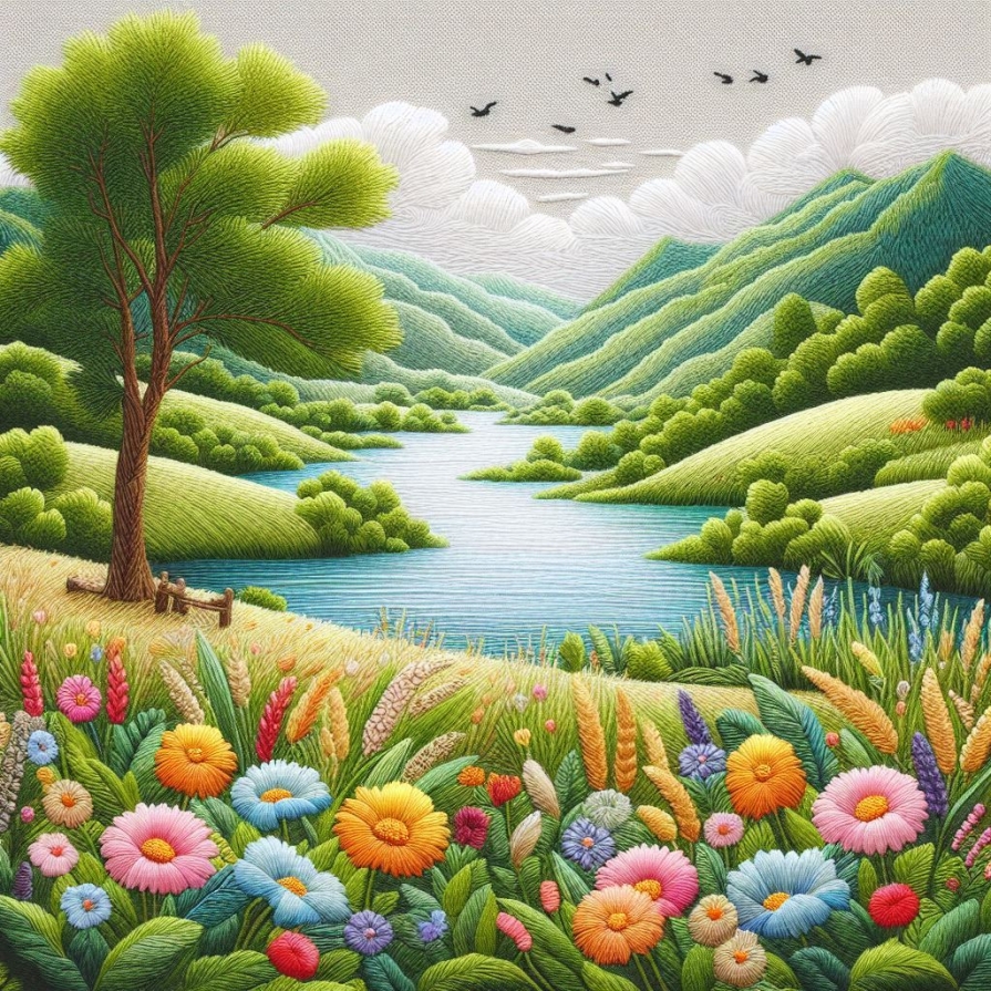 landscape embroidery